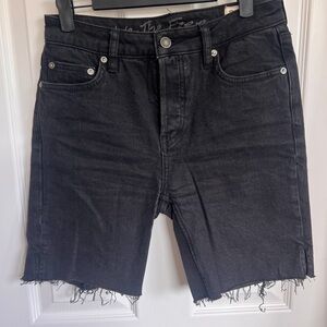 Free People Black Denim Women's Shorts - Bermuda